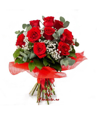Buchet 15 trandafiri rosii