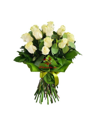 Buchet 25 Trandafiri albi