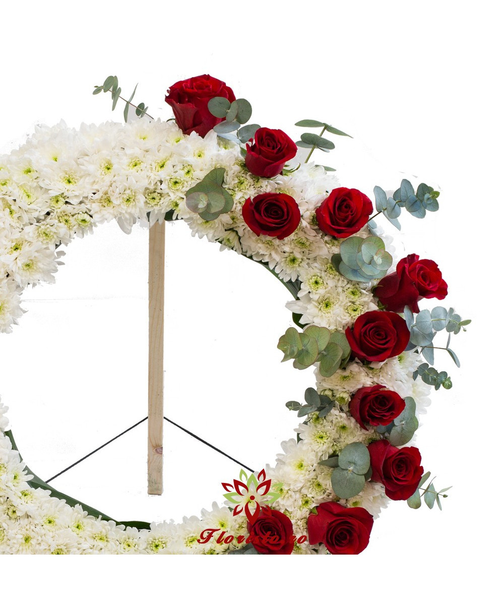 Coroana Funerara Rotunda Crizantema si Trandafir