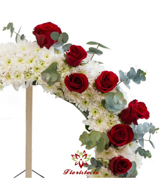 Coroana Funerara Rotunda Crizantema si Trandafir