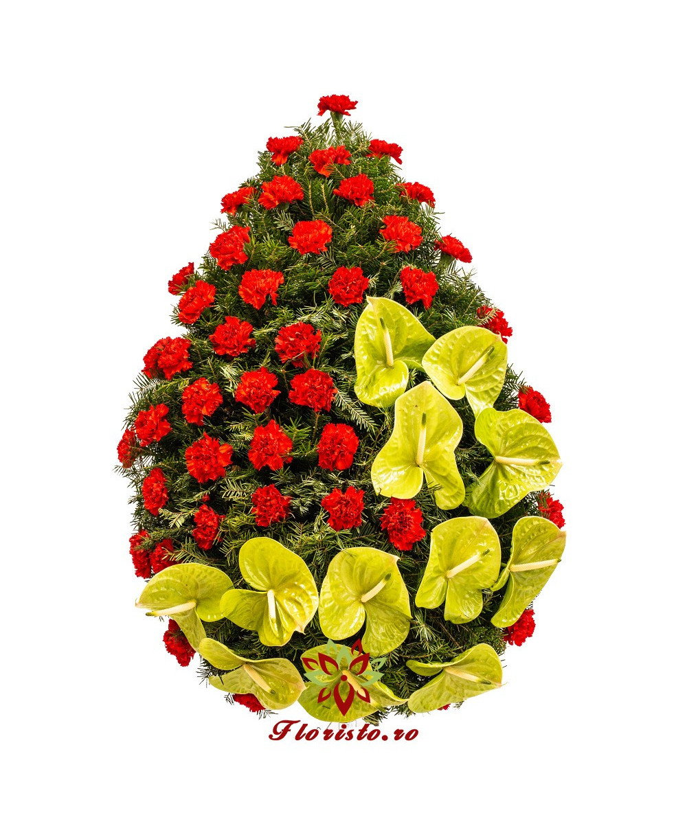 Coroana Funerara cu Baza de Anthurium