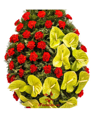 Coroana Funerara cu Baza de Anthurium