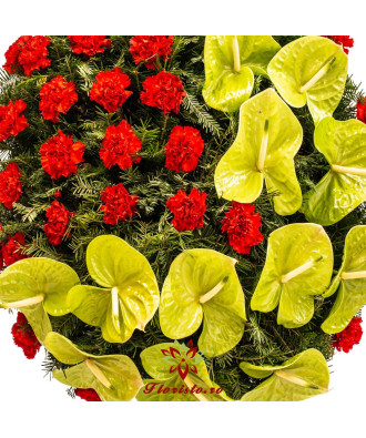 Coroana Funerara cu Baza de Anthurium