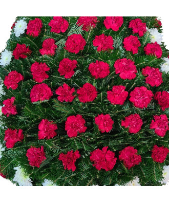 Coroana funerara Garoafe si Crizantema Contur
