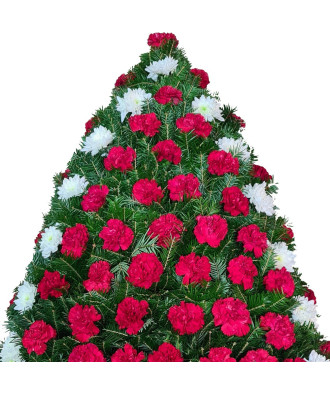 Coroana funerara Garoafe si Crizantema Contur