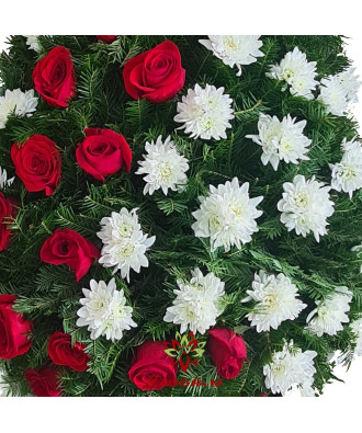 Coroana Funerara Trandafiri si Crizantema