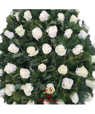 Coroana Funerara Trandafiri albi