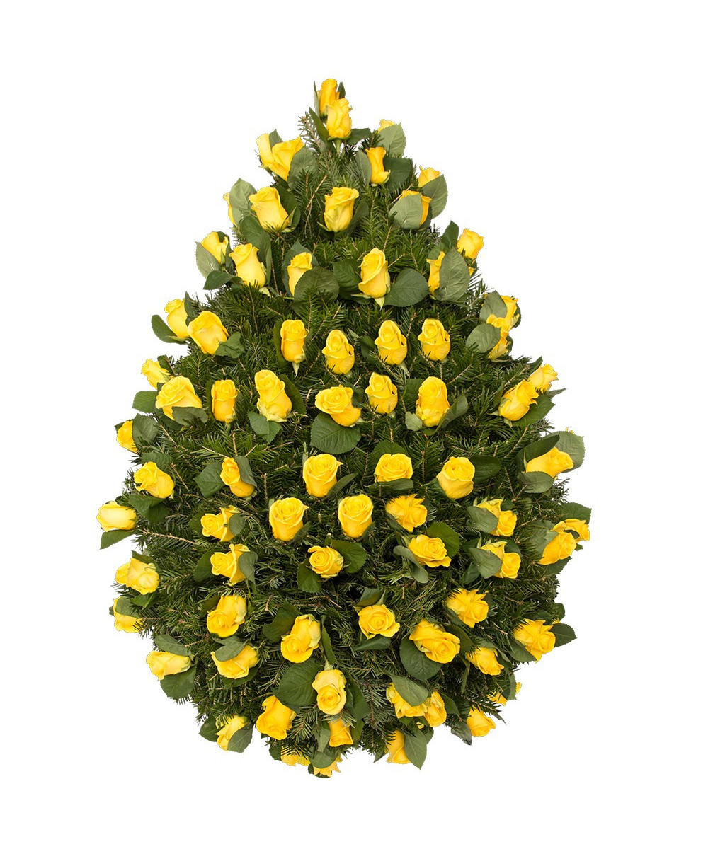 Coroana Funerara Trandafiri Galbeni