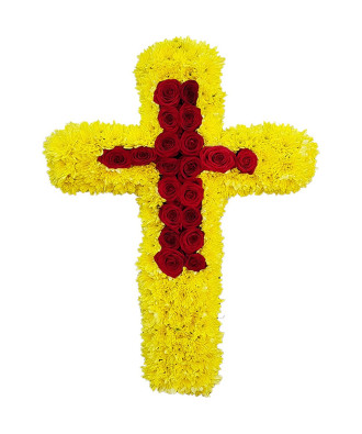 Coroana Funerara Cruce Crizantema si Trandafiri