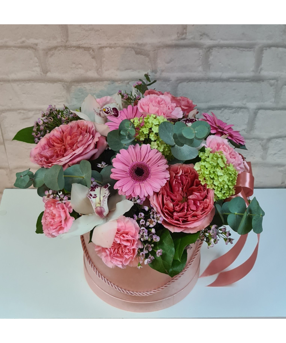 Aranjament Floral Roz Lux | Cutie Cadou Flori